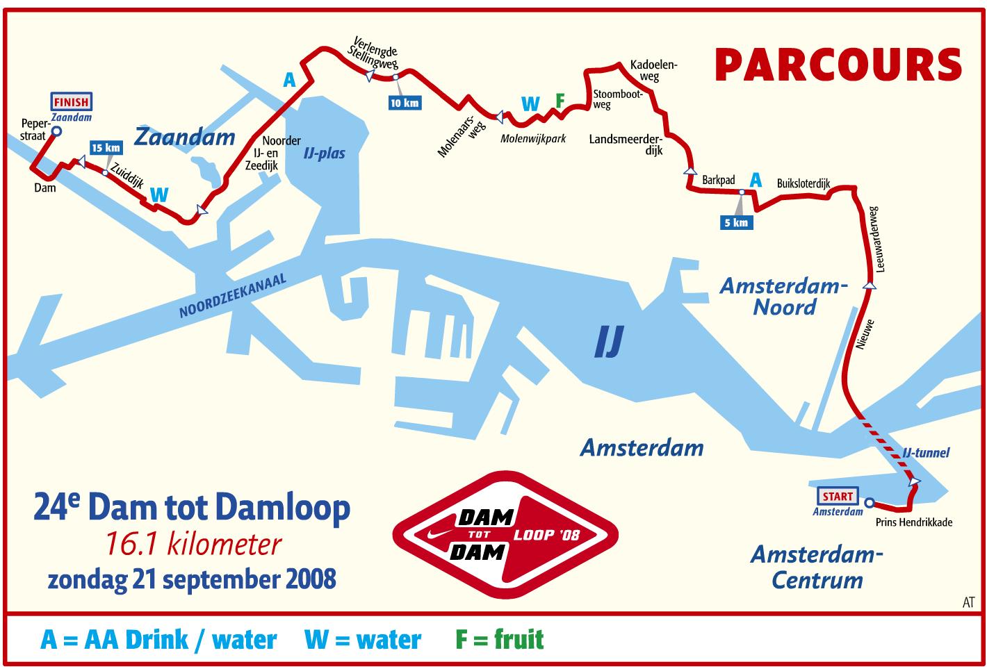 Damloop 2008 parcours
